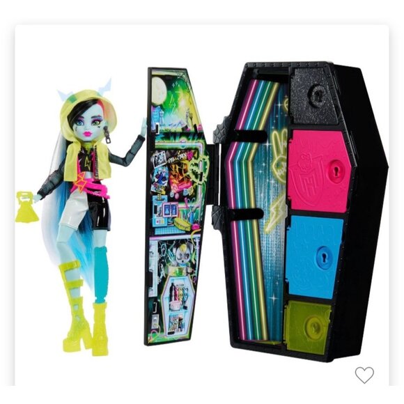 Monster High Skulltimate Secrets Neon Frights Frankie Stein Glow in Dark Doll - Picture 3 of 3